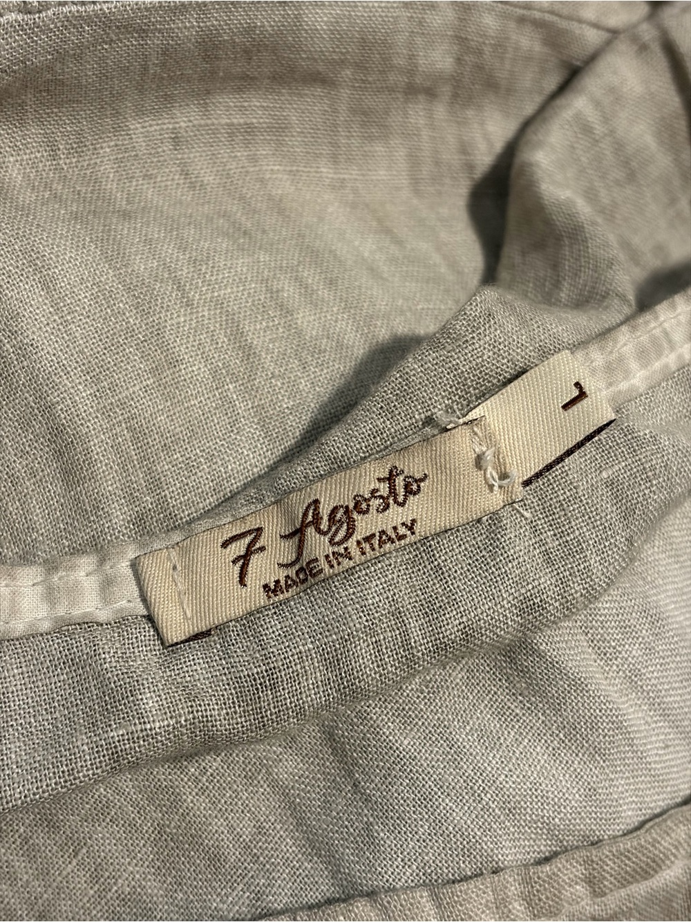 7 Agosto Made In Italy Linen Dress - Picture 2 of 3